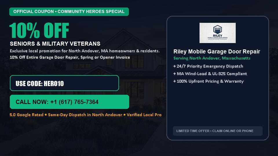 10% OFF Senior, Military & First Responder Discount in North Andover, MA - Riley Mobile Garage Door Repair